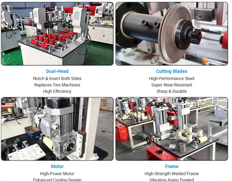Dual Motor Thermal Break Knurling Strip Inserting Machine